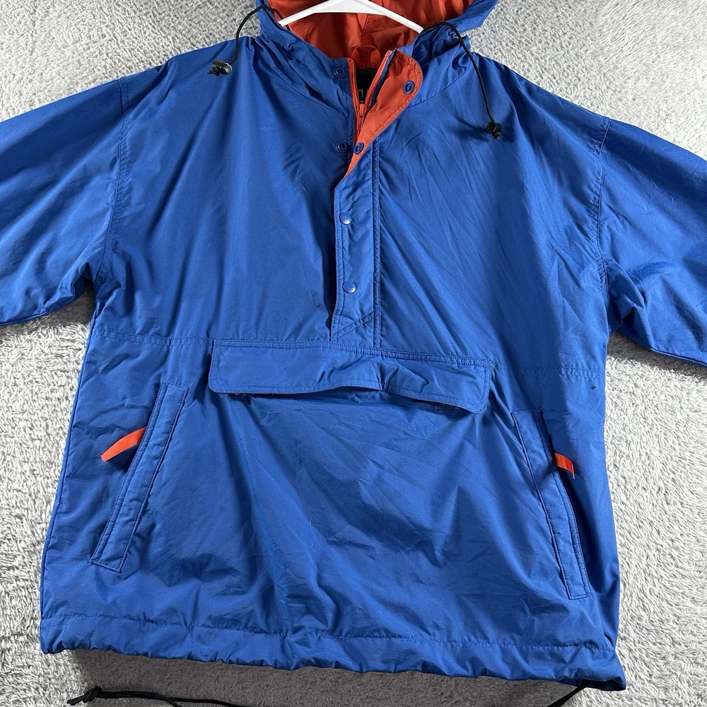 VINTAGE Gap Windbreaker Jacket Mens Small Blue Pull Over Hooded Rain Colorblock - Picture 3 of 12